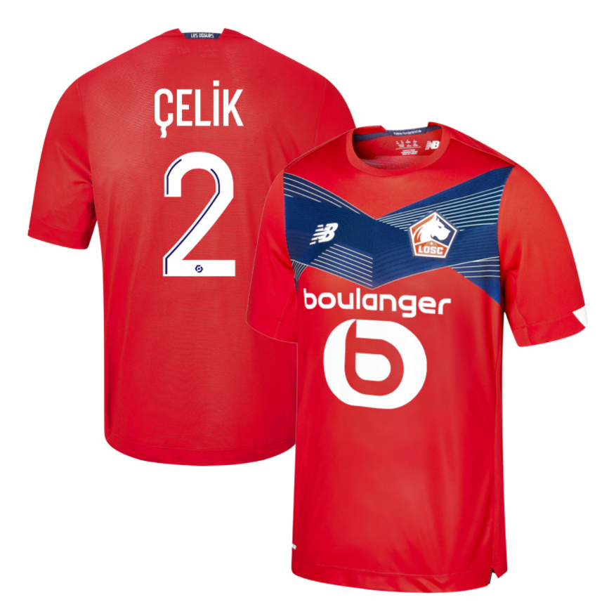 LOSC Lille Home Kit Soccer Jersey CELIK #2 2020/21